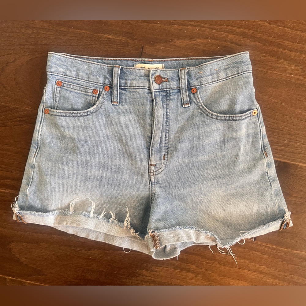 Madewell High-Rise Raw Hem Denim Shorts - Size 27